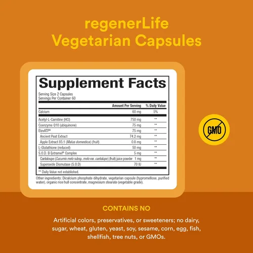 Vista 5 de Natural Factors REGENERLIFE®, 120 Cápsulas