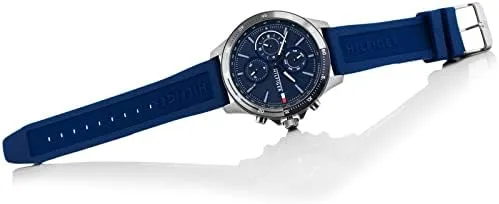 Vista 5 de Tommy Hilfiger Reloj analógico de cuarzo multifunción para hombre con pulsera de silicona o acero inoxidable