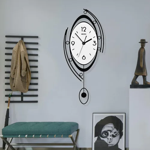 Vista 6 de Reloj de pared de péndulo moderno, con forma de ojo 3D, reloj de pared de péndulo moderno con forma de ojo en 3D, decoración artística (ojo 3D)