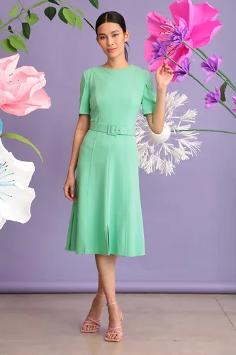 Vista 7 de Maggy London Vestido de crepé de buceo de manga corta para mujer