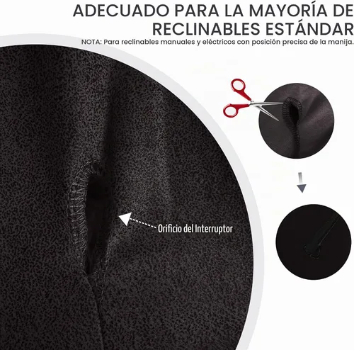 Vista 8 de ANARACHON Fundas para sillas reclinables con aspecto de cuero, funda elástica de 4 piezas, funda suave para silla reclinable, protector de muebles
