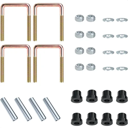 Vista 5 de 10L0L Kit de resorte trasero de 4 hojas para EZGO TXT Electric 1994-up y Gas 1995-2013 carrito de golf, incluye bujes, mangas, pernos en U, OEM