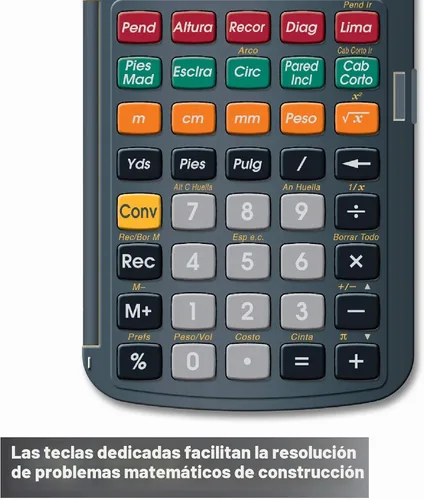 Vista 3 de Calculated Industries 4054 Construction Master 5 en Español - Calculadora de construcción con pies, pulgadas y fracciones para carpinteros