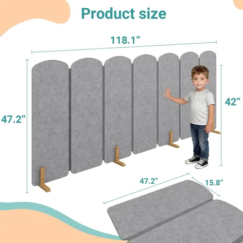 Vista 4 de Divisor de habitación plegable para niños, partición independiente para aula, pantalla de juegos para niños, separador de sala de juegos para niños