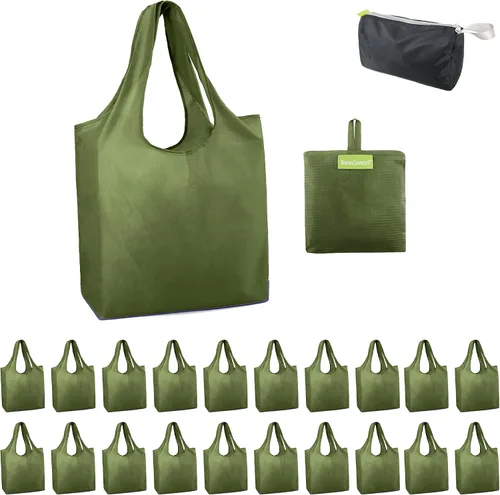 Vista 46 de BeeGreen Bolsas de comestibles reutilizables de Navidad con bolsa de almacenamiento con cremallera, paquete de 10 bolsas de compras reutilizables a