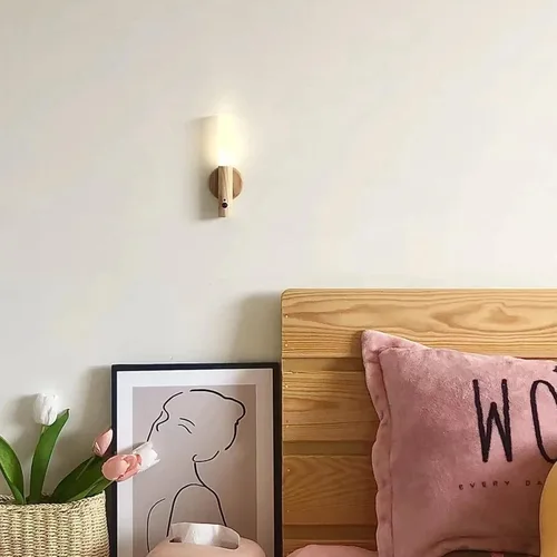 Vista 5 de Aplique de pared con pilas, luz de pared LED inalámbrica con detección de movimiento, luz nocturna recargable por USB para interiores, luz nocturna