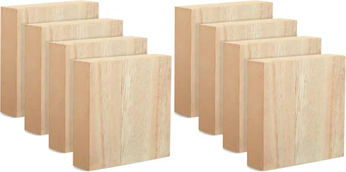 Vista 11 de Bright Creations Bloques de madera para manualidades, cuadrados de madera para manualidades, bloques de madera en blanco para pintar y tallar, 4 x 4