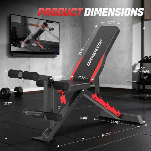 Vista 9 de OPPSDECOR Power Cage, 2000LBS Squat Rack with Dual Pulley Cable Crossover System, Multifunctional Power Rack with More Training Attachments for Home