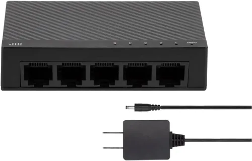Vista 6 de Monoprice Switch de red no administrado Fast Ethernet de 5 puertos a 10/100 Mbps Tamaño compacto, Plug and Play, negociación automática y MDI/MDIX