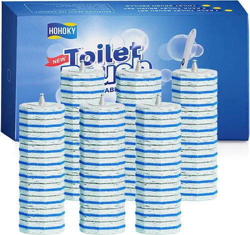 Vista 10 de Sistema de Cepillo de Limpieza Desechable para Inodoro con 50 uds. de Almohadillas de Repuesto Cabezales, Varilla de Limpieza para Inodoro, Kit