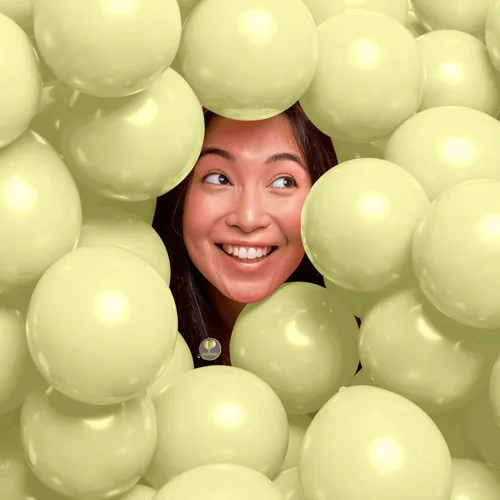 Vista 6 de AFTERLOON® - Mini globos de látex de goma natural, 50 unidades, color amarillo albaricoque, de 5 pulgadas, sin plástico, alternativo, color mate