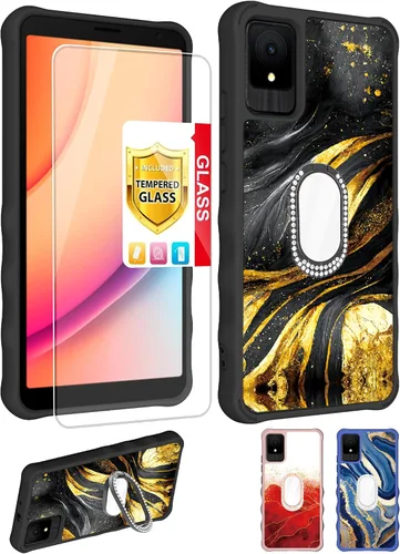 Vista 59 de Aroepurt Boost Mobile Celero 5G SC 2024 - Funda compatible con Boost Celero5G SC con protector de pantalla de vidrio templado, protección de grosor
