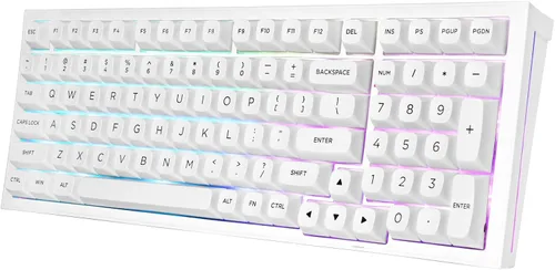 Vista 12 de Redragon Teclado mecánico inalámbrico, Bluetooth/2.4GHz/USB-C con cable, 75% teclado para juegos personalizado intercambiable en caliente