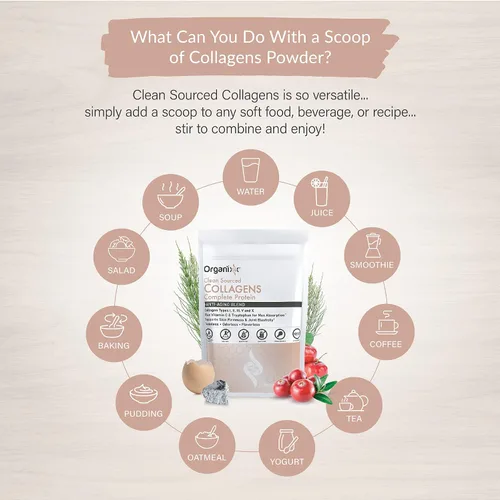 Vista 6 de Organixx Colágenos de origen limpio (20 porciones) y paquete Multi-Vita-Maxx (90 cápsulas), proteína con vitamina C y zinc más multivitamínico