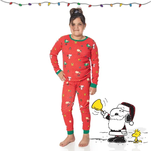 Vista 4 de Peanuts Snoopy - Pijamas familiares a juego, cómodos conjuntos de 2 piezas para Navidad