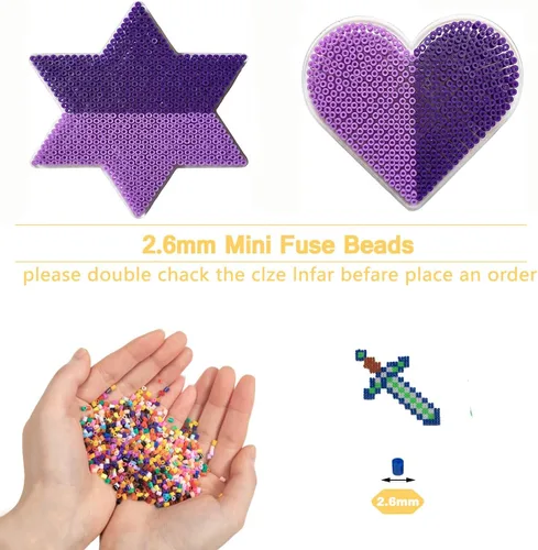 Vista 5 de ZLLBTMO Juego de 39000 cuentas fusibles para hacer manualidades, 72 colores de 0.096 pulgadas, mini cuentas de hierro pequeñas para adultos