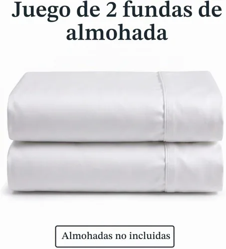 Vista 5 de Beckham Hotel Collection Juego de 2 fundas de almohada tamaño King, 100% algodón, 500TC, fundas de almohada de satén de lujo, de extremo abierto