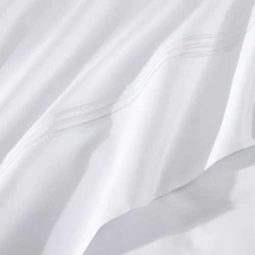 Vista 4 de Pure Parima Triple Luxe Sateen Hotel Collection - Juego de sábanas 100% algodón egipcio certificado, bordado Baratta, King, Ártico