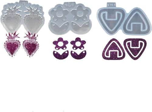 Vista 18 de 1 pieza de la serie de Navidad Mini Ear Studs árbol de Navidad/rompecabezas/notas musicales pendientes de resina molde de silicona, joyería DIY