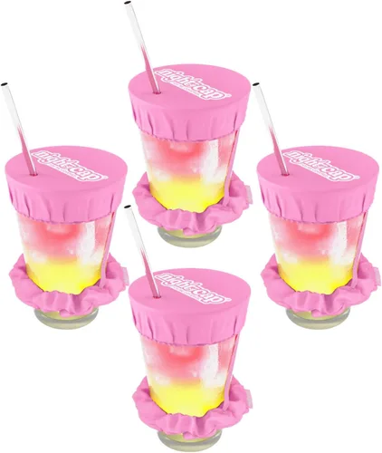Vista 27 de Nightcap Coletero Cubrevasos - El Coletero Reutilizable para Prevención de Adulteración de Bebidas Como se Vio en Shark Tank Negro