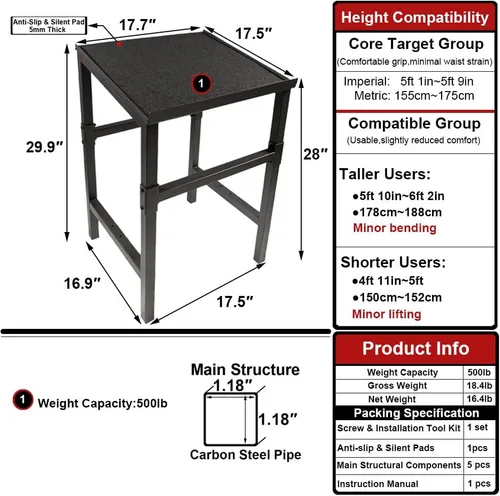 Vista 5 de Adjustable Dumbbell Rack 1/2/3-Tier 500-800LBS, Heavy Duty Weight Rack