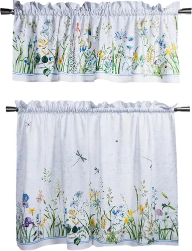 Vista 20 de Maison d' Hermine Juego de cortinas de cocina para ventanas, juego de cortinas de cocina 100% algodón, cenefas para el hogar [2 niveles