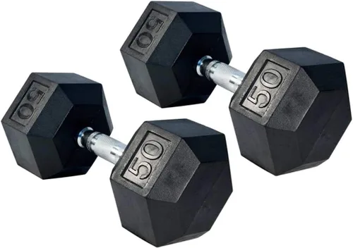 Vista 12 de Gronk Fitness Pares de mancuernas hexagonales de goma, 5 libras a 70 libras, equipo de entrenamiento para hombres y mujeres, hierro fundido