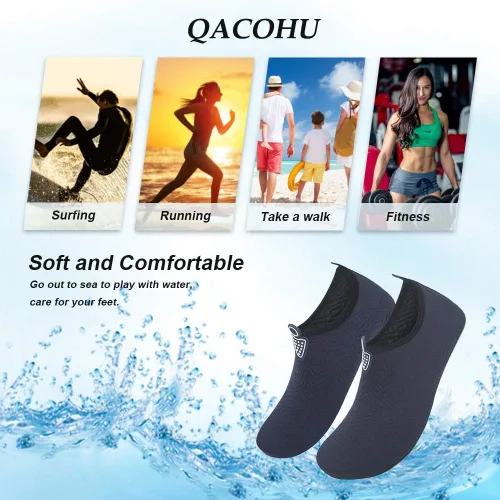 Vista 7 de QACOHU Zapatos de agua para hombre para mujer zapatos de piel descalza zapatos de agua de secado rápido para buceo surf natación playa yoga