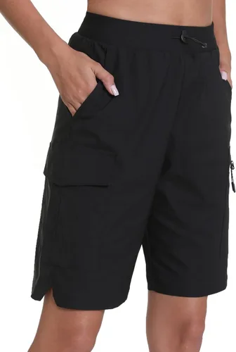 Vista 5 de Pantalones cortos de senderismo para mujer, de secado rápido, ligeros, para viajes, atletismo