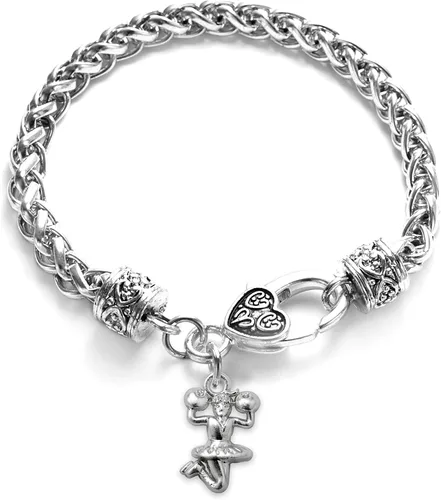 Vista 30 de Inspired Silver - Pulsera de plata con dije personalizado y circonitas cúbicas.