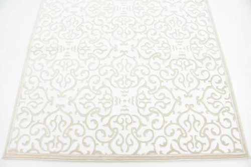 Vista 15 de Unique Loom Rushmore Collection Johnson - Alfombra rectangular de 5 pies 1 pulgada x 8 pies, color blanco nieve/beige