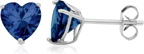 Vista 30 de Kooljewelry Pendientes de plata de ley y circonita cúbica con piedra natal