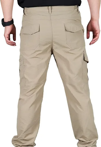 Vista 5 de SAMACHICA Pantalones tipo cargo casuales para hombre, para senderismo, trabajo, ligeros, tácticos, con múltiples bolsillos