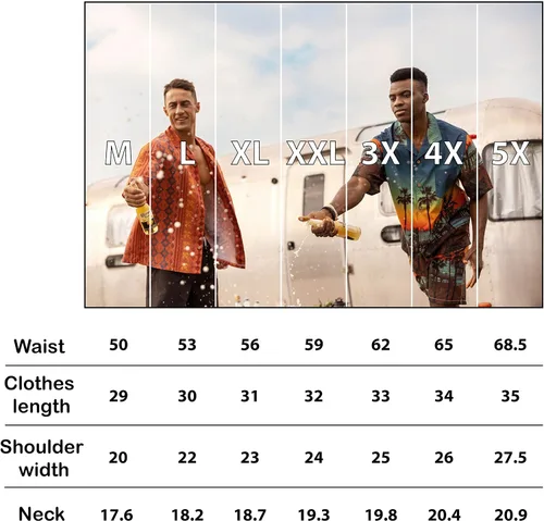 Vista 7 de SIX ISLANDS Camisa de playa hawaiana de manga corta para hombre grande y alto, camisa floral con botones para hombre, camisa cubana para hombre