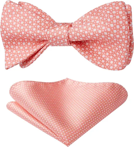 Vista 92 de HISDERN Pajaritas para hombre, diseño de lunares, corbatín y bolsillo cuadrado, clásico, esmoquin de negocios, boda, pajaritas, pañuelo