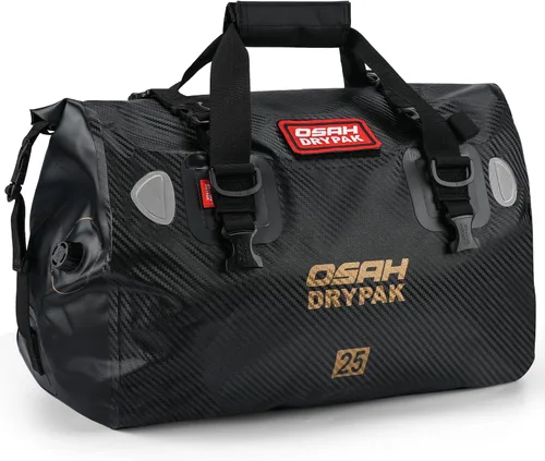 Vista 14 de OSAH DRYPAK Bolsa de lona impermeable – Bolsa seca para motocicleta con gran espacio de almacenamiento, bolsas de equipaje impermeables con bolsillo