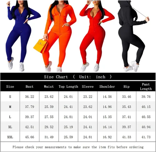 Vista 6 de Conjunto de 2 piezas de chaquetas con capucha de manga larga con cierre zíper y pantalones largos Bodycon