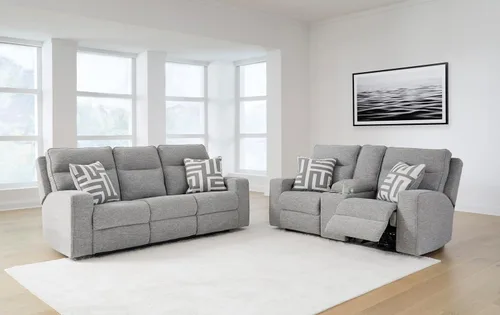 Vista 17 de Signature Design by Ashley Sofá reclinable eléctrico, gris peltre, Biscoe