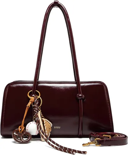 Vista 6 de Bolso de hombro para mujer, bolso espacioso con múltiples bolsillos, bolso cruzado para mujer, bolso de mano elegante, asa superior, bolso de hombro