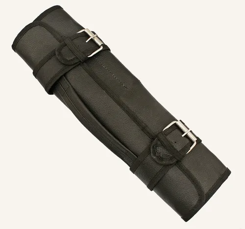 Vista 5 de 1033. Set de 5 cuchillos de chef de acero de damasco hechos a mano. Con funda de 5 bolsillos enrollable., Rojo