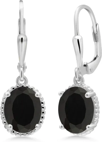 Vista 153 de Gem Stone King Aretes colgantes de gota para mujer, plata de ley 925, piedra natal ovalada de 0.354 x 0.276 in, joyería fina, regalos para ella