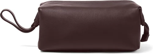 Vista 11 de Leatherology Neceser enmarcado – Kit de cuero Dopp con apertura de boca ancha, forro resistente al agua y compartimentos con cremallera, Coñac
