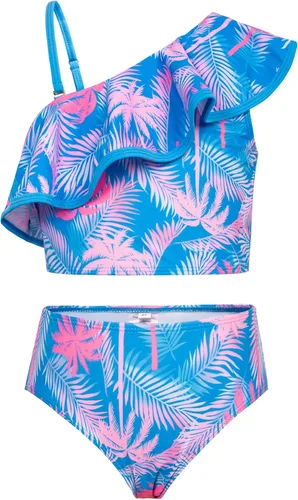 Vista 2 de GRACE KARIN Traje de baño para niñas, 3 piezas, tankini con volantes, talla 6-12