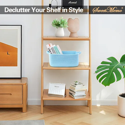 Vista 4 de Cestas de regalo grandes vacías para llenar, bonita canasta tejida para adolescentes, mujeres, baby shower, cubo de juguetes pequeño decorativo