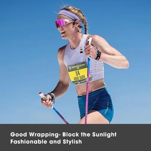 Vista 7 de TOREGE Z87 - Gafas de sol para hombres y mujeres, ciclismo, pesca, correr, conducir, béisbol, antiniebla, gafas de sol deportivas, protección UV