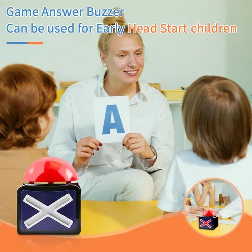 Vista 5 de Zumbador de respuesta de juego con sonido, zumbador de concursos con luces y efectos de sonido para noches de juegos familiares, actividades