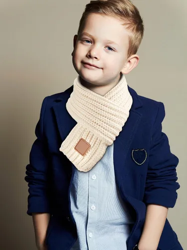 Vista 5 de SATINIOR 4 piezas de bufanda de punto para niños, bufanda de invierno de color sólido para niño y niña