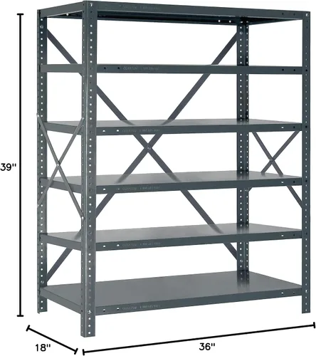 Vista 14 de Quantum QSBU-245BK Heavy Duty Shelving Unit with (7) Shelves and (24) QUS245 Black Bins for Garage Warehouse Storage Distribution 400 lb Load