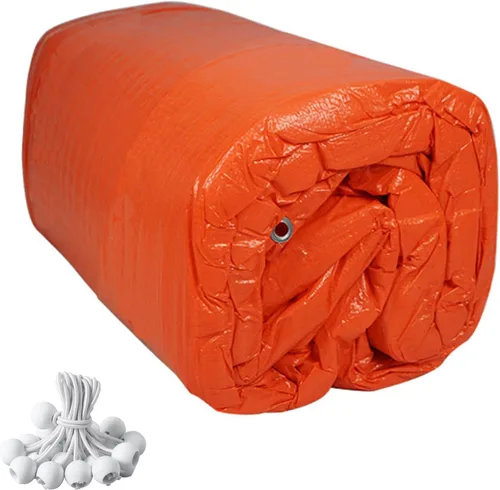 Vista 10 de Turtle Life Manta de curado de hormigón de 12 x 24 pies, construcción impermeable multiusos que aísla lonas resistentes con cuerdas elásticas
