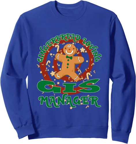 Vista 4 de GIS Manager Job Gingerbread Funny Xmas Sweatshirt
